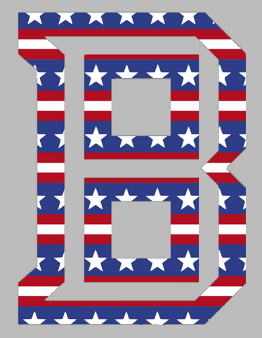 Bradley Braves Alternate B Logo Stars & Stripes USA American Flag Vinyl Decal PICK SIZE
