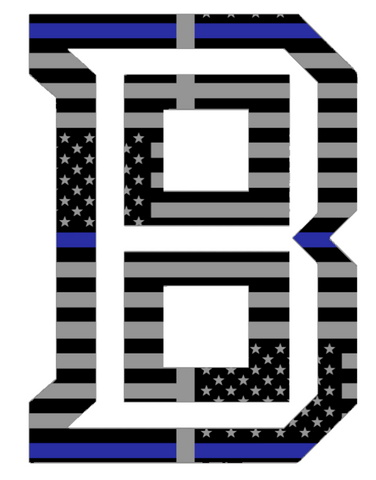 Bradley Braves Alternate B Logo Thin Blue Line American Flag Premium DieCut Vinyl Decal PICK SIZE