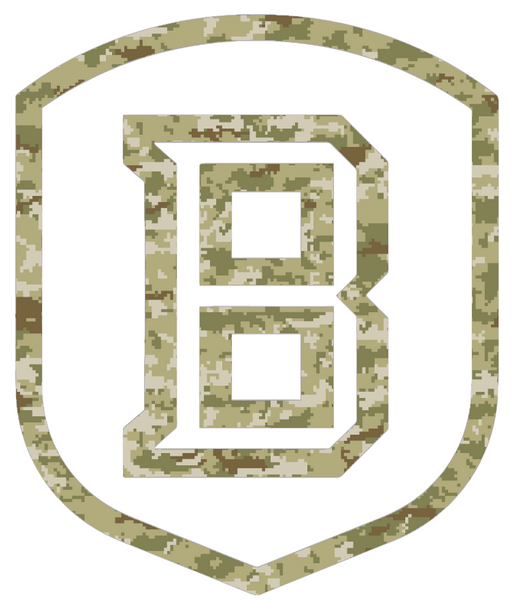 Bradley Braves Team Logo Salute to Service Camouflage Camo Vinyl Decal PICK SIZE
