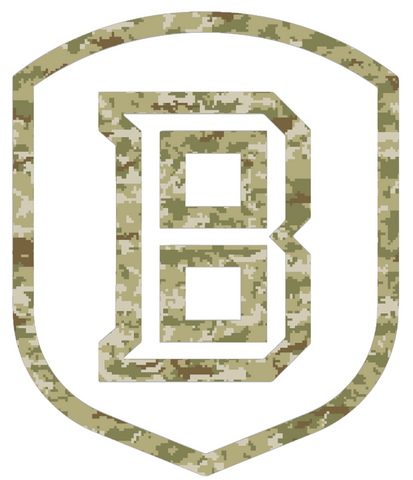 Bradley Braves Team Logo Salute to Service Camouflage Camo Vinyl Decal PICK SIZE