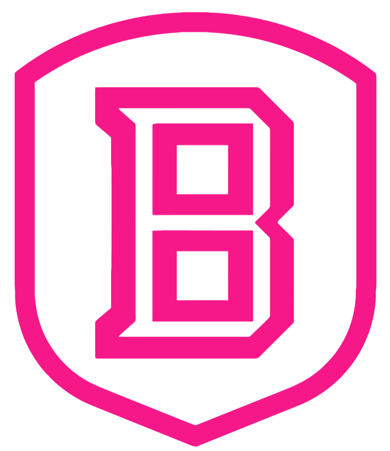 Bradley Braves Hot Pink Team Logo Premium DieCut Vinyl Decal PICK SIZE