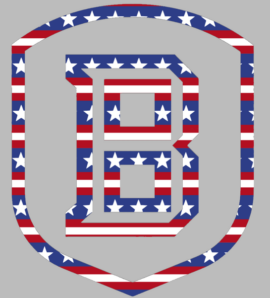 Bradley Braves Team Logo Stars & Stripes USA American Flag Vinyl Decal PICK SIZE