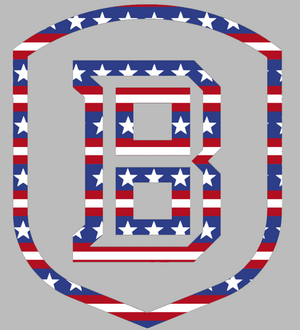 Bradley Braves Team Logo Stars & Stripes USA American Flag Vinyl Decal PICK SIZE