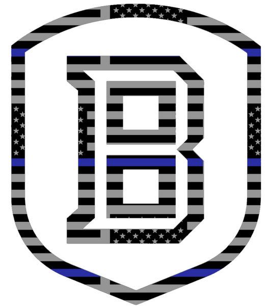 Bradley Braves Team Logo Thin Blue Line American Flag Premium DieCut Vinyl Decal PICK SIZE