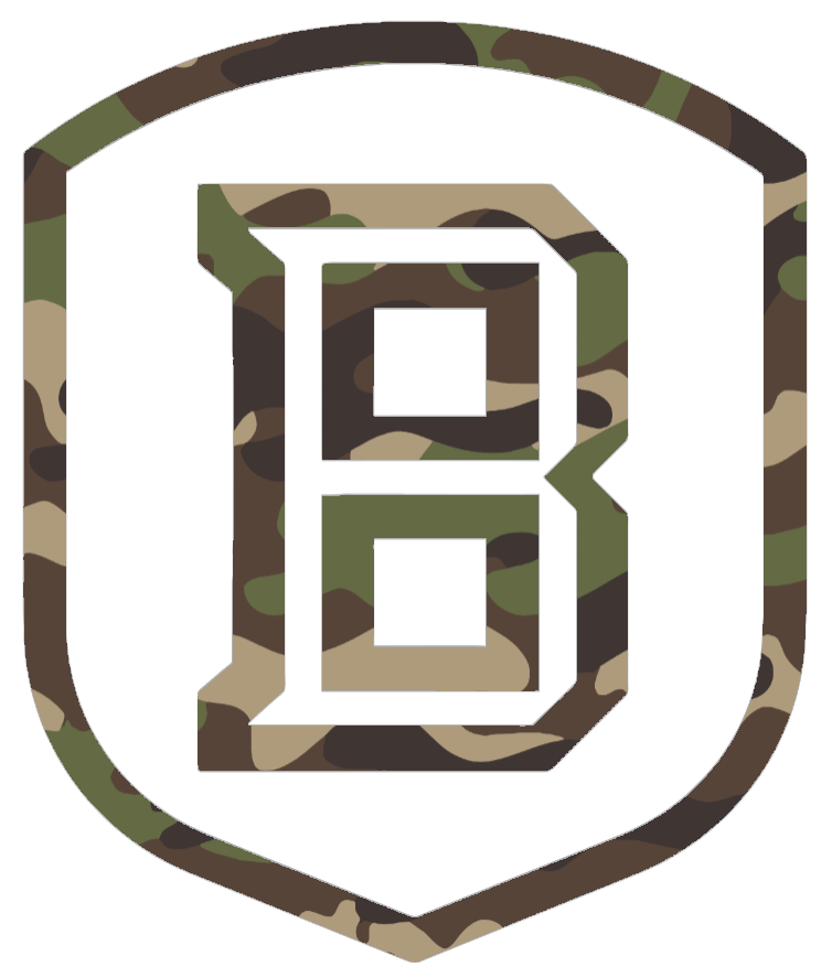 Bradley Braves Woodland Camo Camouflage Team Logo Premium DieCut Vinyl Decal PICK SIZE