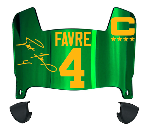 Brett Favre Green Bay Packers Mini Football Helmet Visor w/ Clips - PICK COLOR