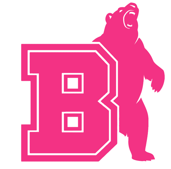 Brown Bears HOT PINK Alternate Team Logo Premium DieCut Vinyl Decal PICK SIZE