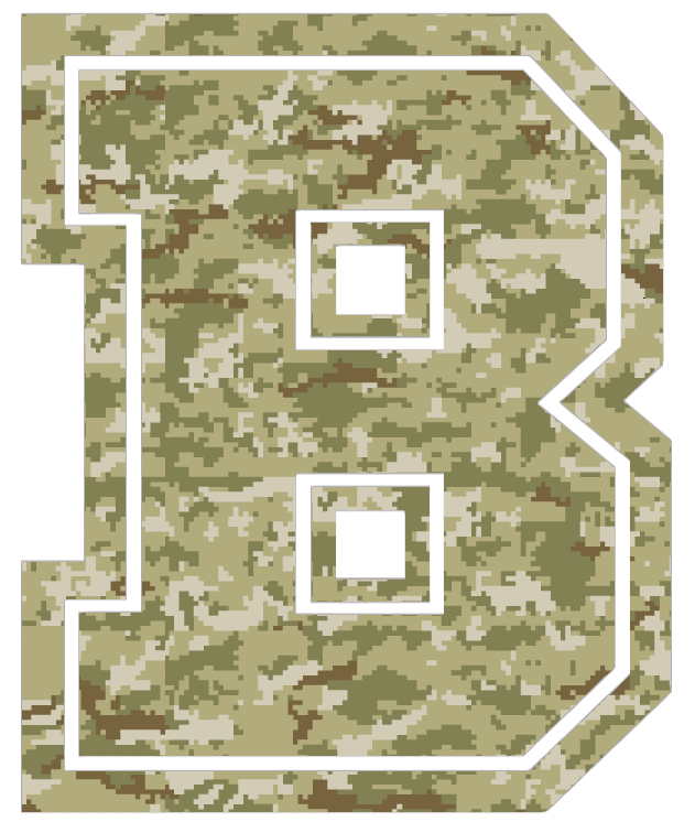 Brown Bears Team Logo Salute to Service Camouflage Camo Vinyl Decal PICK SIZE
