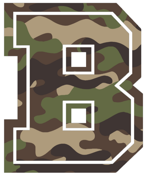Brown Bears Woodland Camo Camouflage Team Logo Premium DieCut Vinyl Decal PICK SIZE