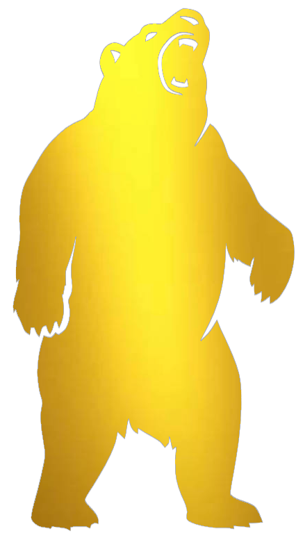 Brown Bears GOLD CHROME MIRROR Mascot Logo Premium DieCut Vinyl Decal PICK SIZE
