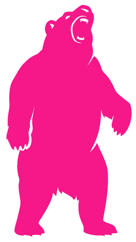Brown Bears Hot Pink Mascot Logo Premium DieCut Vinyl Decal PICK SIZE