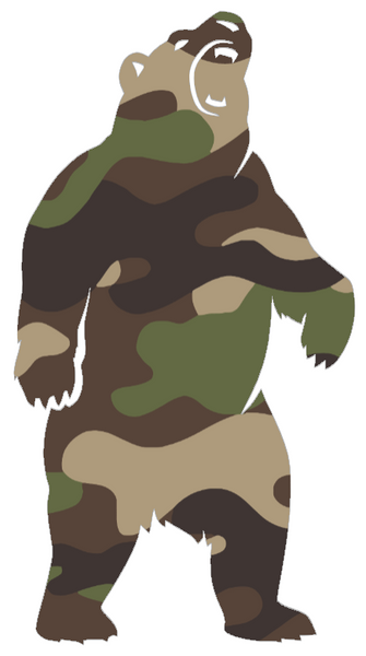 Brown Bears Woodland Camo Camouflage Mascot Logo Premium DieCut Vinyl Decal PICK SIZE