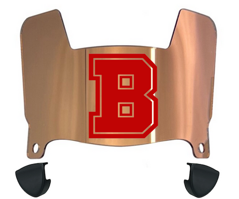 Brown Bears Mini Football Helmet Visor Shield w/ Clips - PICK VISOR & LOGO COLOR