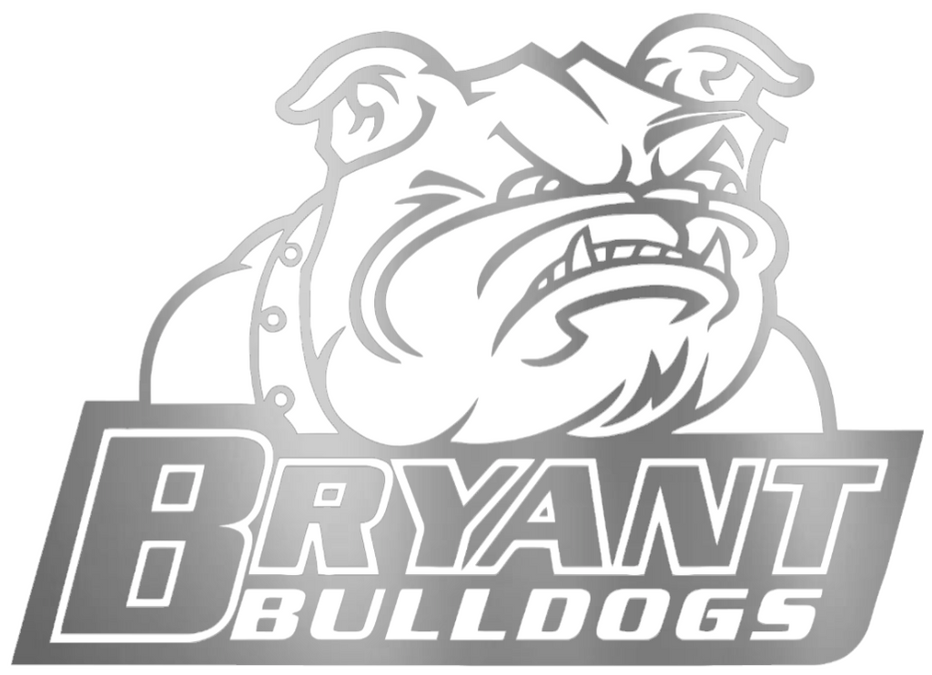 Bryant Bulldogs SILVER CHROME MIRROR Alternate Logo Premium DieCut Vinyl Decal PICK SIZE