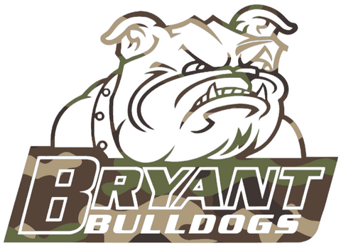 Bryant Bulldogs Woodland Camo Camouflage Alternate Logo Premium DieCut Vinyl Decal PICK SIZE
