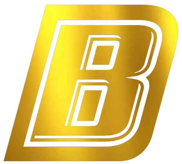 Bryant Bulldogs GOLD CHROME MIRROR B Logo Premium DieCut Vinyl Decal PICK SIZE