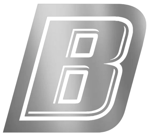 Bryant Bulldogs SILVER CHROME MIRROR B Logo Premium DieCut Vinyl Decal PICK SIZE
