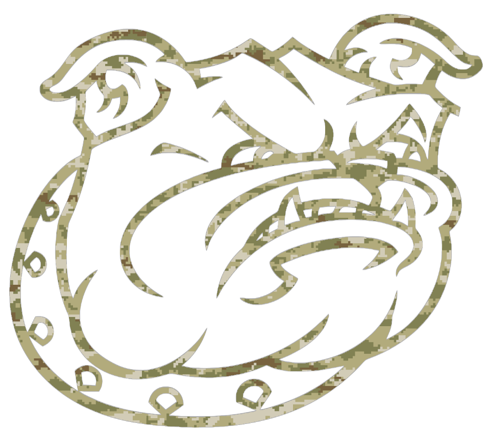 Bryant Bulldogs Team Logo Salute to Service Camouflage Camo Vinyl Decal PICK SIZE