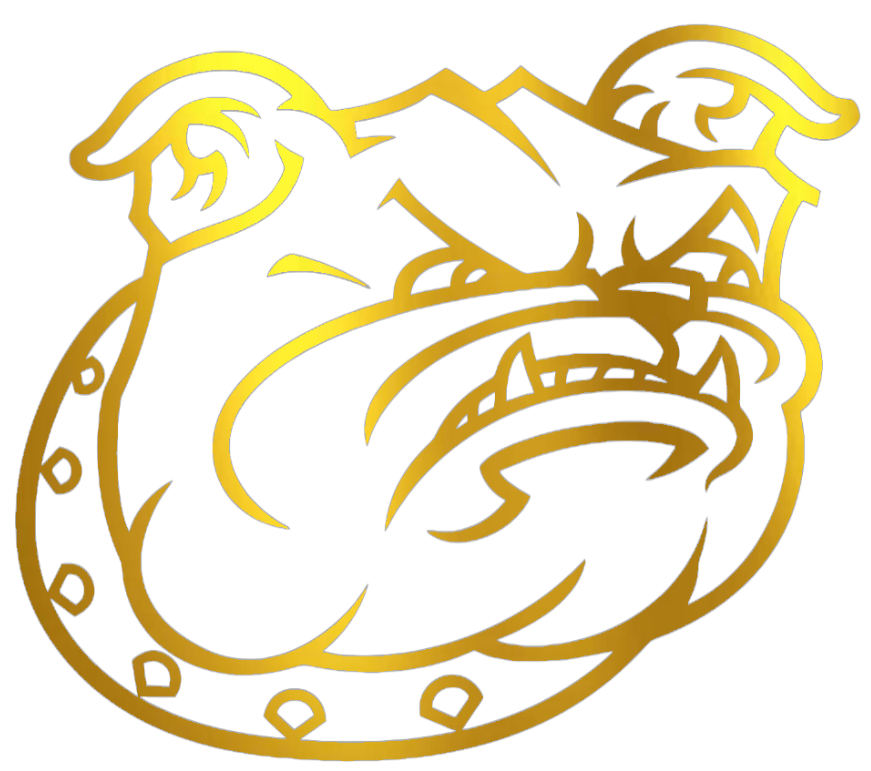 Bryant Bulldogs GOLD CHROME MIRROR Team Logo Premium DieCut Vinyl Decal PICK SIZE