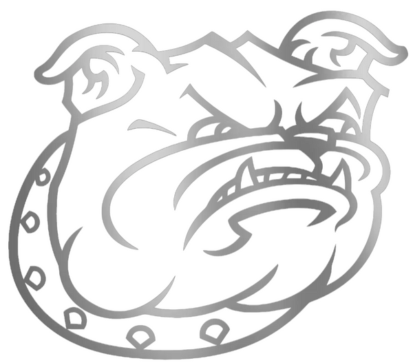 Bryant Bulldogs SILVER CHROME MIRROR Team Logo Premium DieCut Vinyl Decal PICK SIZE
