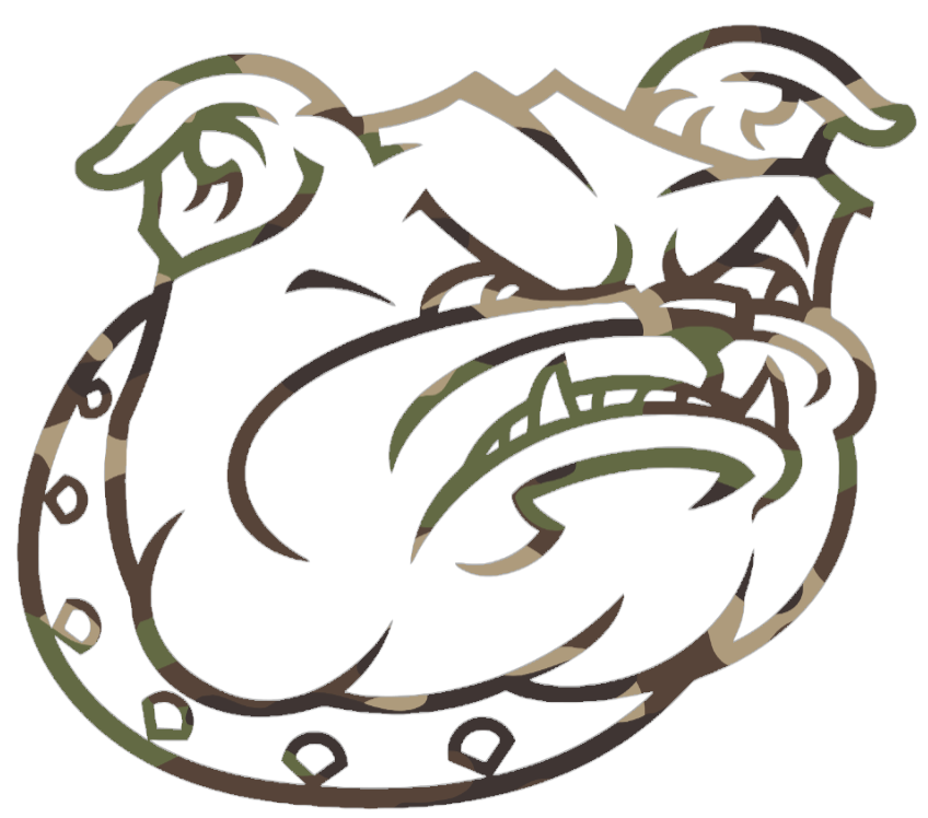 Bryant Bulldogs Woodland Camo Camouflage Team Logo Premium DieCut Vinyl Decal PICK SIZE