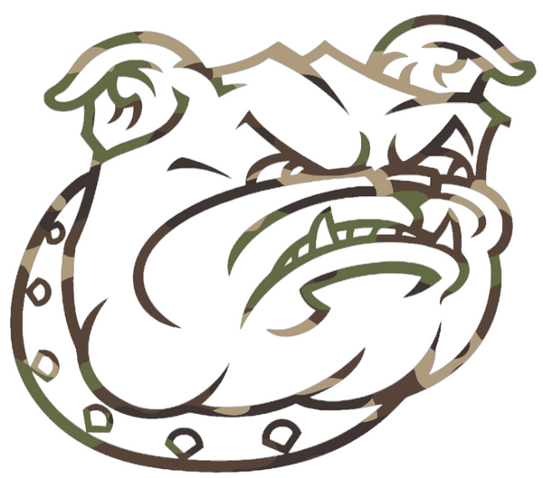 Bryant Bulldogs Woodland Camo Camouflage Team Logo Premium DieCut Vinyl Decal PICK SIZE