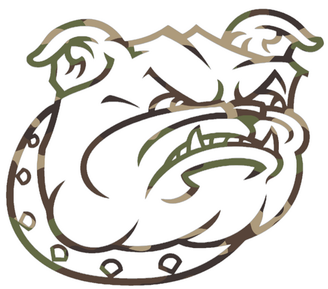 Bryant Bulldogs Woodland Camo Camouflage Team Logo Premium DieCut Vinyl Decal PICK SIZE