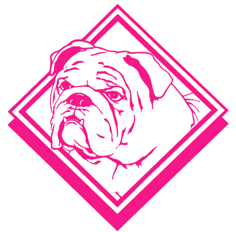 Bryant Bulldogs Hot Pink Retro Throwback Logo Premium DieCut Vinyl Decal PICK SIZE