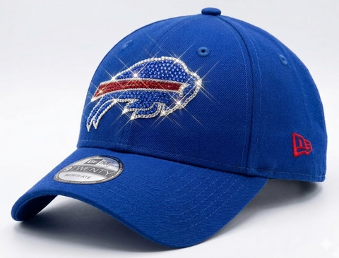 Buffalo Bills Swarovski Crystal Bling Womens Blue New Era Adjustable Hat