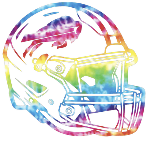 Buffalo Bills Crucial Catch Cancer Football Helmet Tie Dye Vinyl Decal PICK SIZE