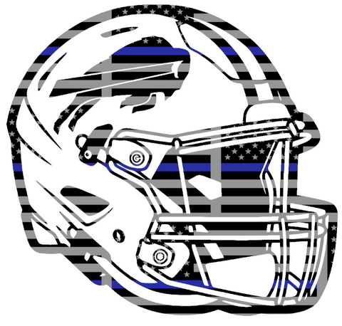Buffalo Bills Football Helmet Thin Blue Line American Flag Premium DieCut Vinyl Decal PICK SIZE