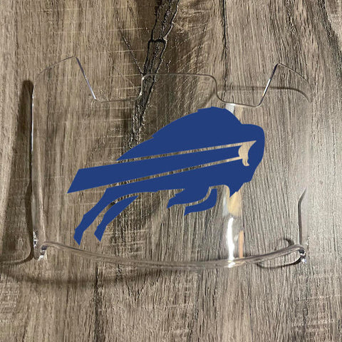 Buffalo Bills Full Size Football Helmet Visor Shield Clear w/ Clips - PICK LOGO COLOR
