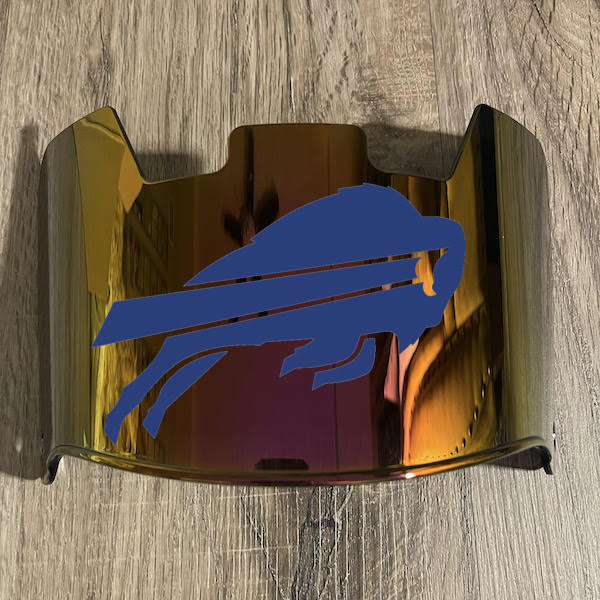 Buffalo Bills Full Size Football Helmet Visor Shield Red Iridium Mirror w/ Clips - PICK LOGO COLOR