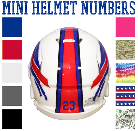 Buffalo Bills Jersey Style Vinyl Number Decal Sheet Set of 50 #0-9 - Pick Color & Size