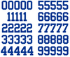 Buffalo Bills Jersey Style Vinyl Number Decal Sheet Set of 50 #0-9 - Pick Color & Size