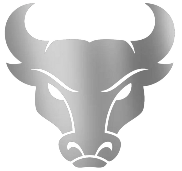 Buffalo Bulls SILVER CHROME MIRROR Mascot Logo Premium DieCut Vinyl Decal PICK SIZE