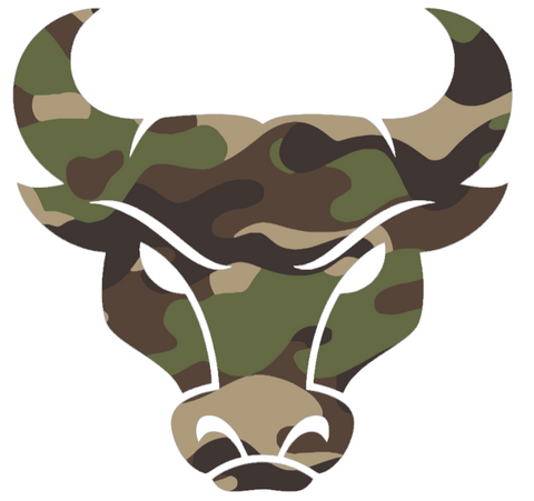Buffalo Bulls Woodland Camo Camouflage Mascot Logo Premium DieCut Vinyl Decal PICK SIZE