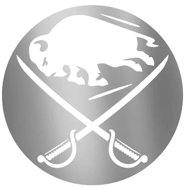 Buffalo Sabres SILVER CHROME MIRROR Team Logo Premium DieCut Vinyl Decal PICK SIZE
