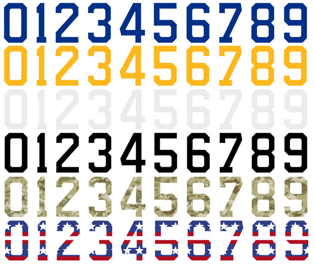 Buffalo Sabres Helmet Jersey Style Vinyl Number Decal Sheet Set of 50 #0-9 - Pick Color & Size