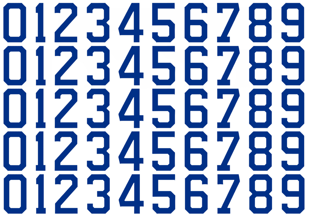 Buffalo Sabres Helmet Jersey Style Vinyl Number Decal Sheet Set of 50 #0-9 - Pick Color & Size