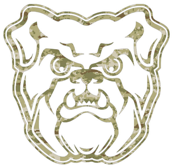 Butler Bulldogs Team Logo Salute to Service Camouflage Camo Vinyl Decal PICK SIZE