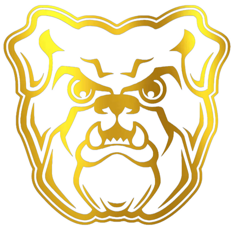 Butler Bulldogs GOLD CHROME MIRROR Team Logo Premium DieCut Vinyl Decal PICK SIZE