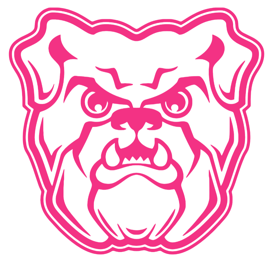 Butler Bulldogs HOT PINK Team Logo Premium DieCut Vinyl Decal PICK SIZE