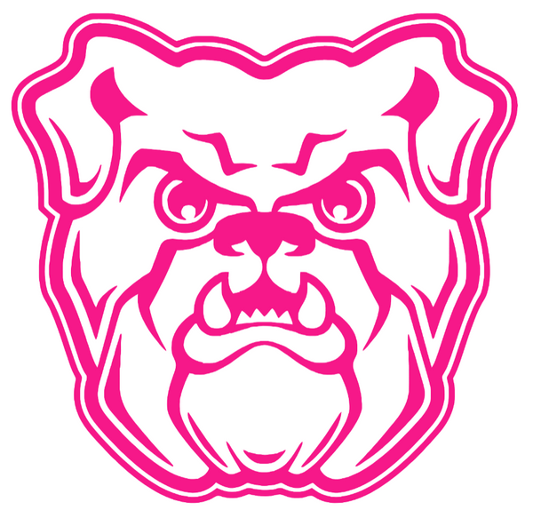 Butler Bulldogs Hot Pink Team Logo Premium DieCut Vinyl Decal PICK SIZE