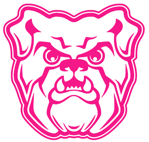 Butler Bulldogs Hot Pink Team Logo Premium DieCut Vinyl Decal PICK SIZE