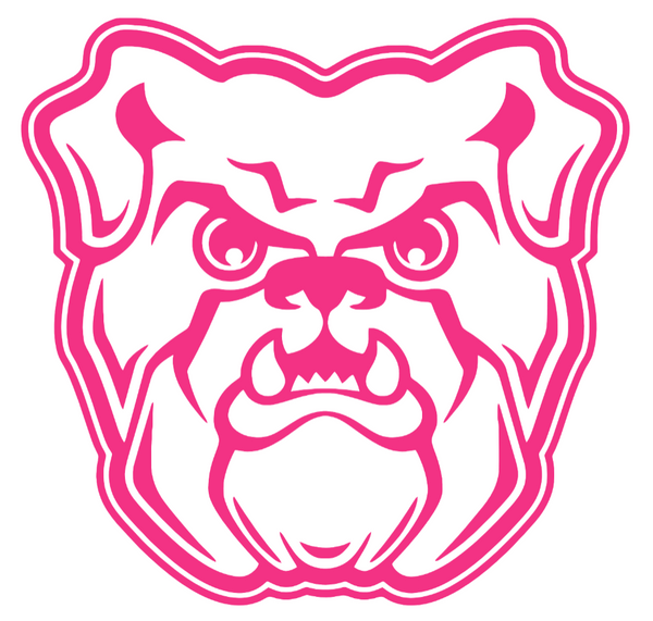 Butler Bulldogs HOT PINK Team Logo Premium DieCut Vinyl Decal PICK SIZE