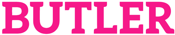 Butler Bulldogs Hot Pink Team Name Logo Premium DieCut Vinyl Decal PICK SIZE