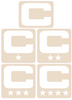Captain Patch Jersey C Style CREAM TAN Football Helmet Decal - Perfect for Adult & Youth Full Size Football Helmets