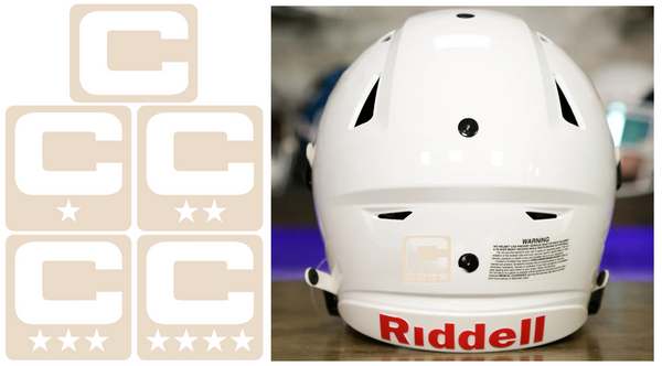 Captain Patch Jersey C Style CREAM TAN Football Helmet Decal - Perfect for Adult & Youth Full Size Football Helmets