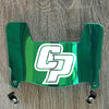 Cal Poly Mustangs Mini Football Helmet Visor Shield Green Chrome Mirror w/ Clips - White
